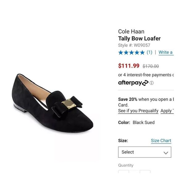 COLE HAAN Black Bow Flats NWOT - Picture 2 of 11